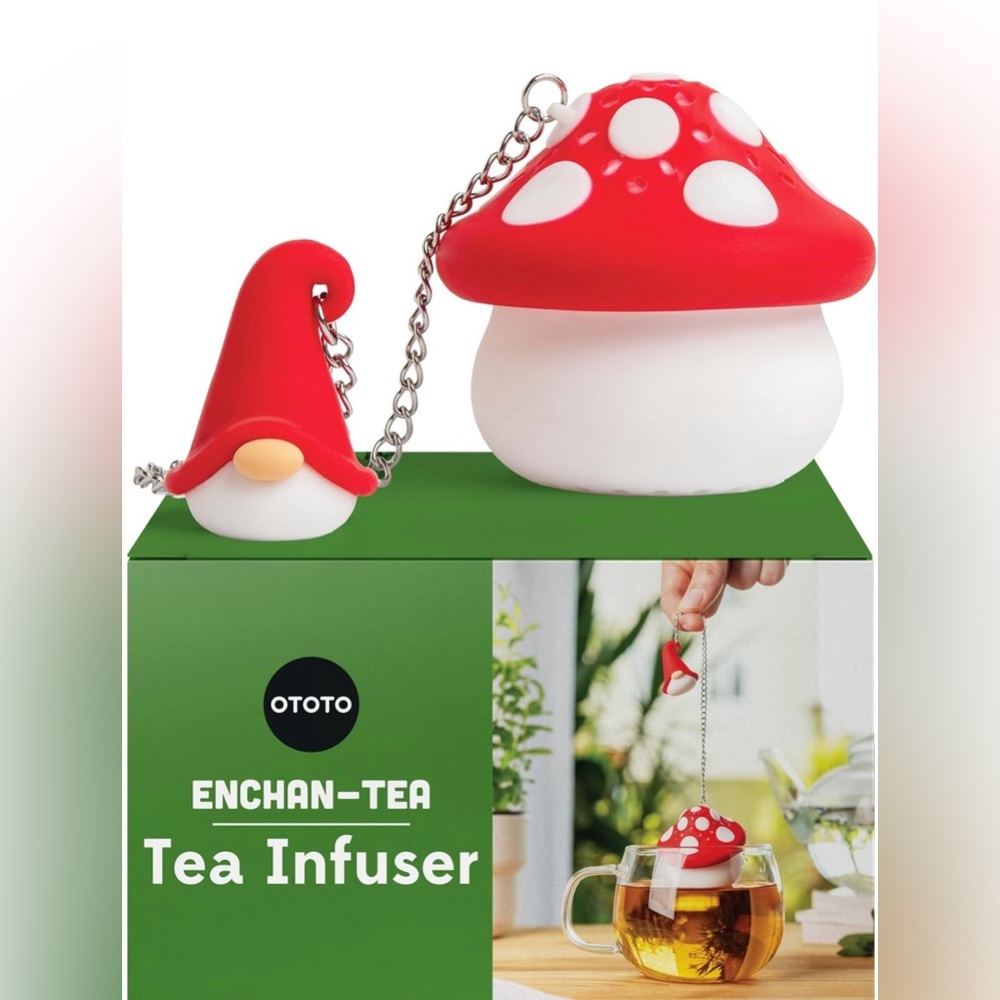 OTOTO Enchan-Tea Gnome Mushroom Tea Infuser, NWT